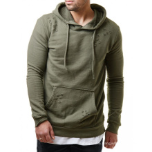 2021 Oversized  New Fall/Winter Large Size Solid Color Casual Hole Decoration Men's Plus-Size Hoodies